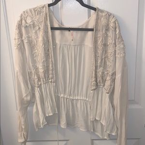 Free People embroidered open blouse